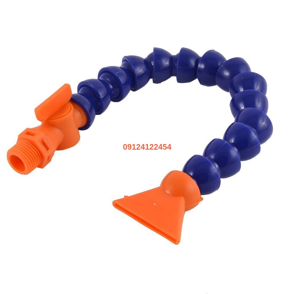 300mm Round Flat Plastic Flexible Water Oil Coolant Pipes Hoses with Switch For CNC Machine Lathe